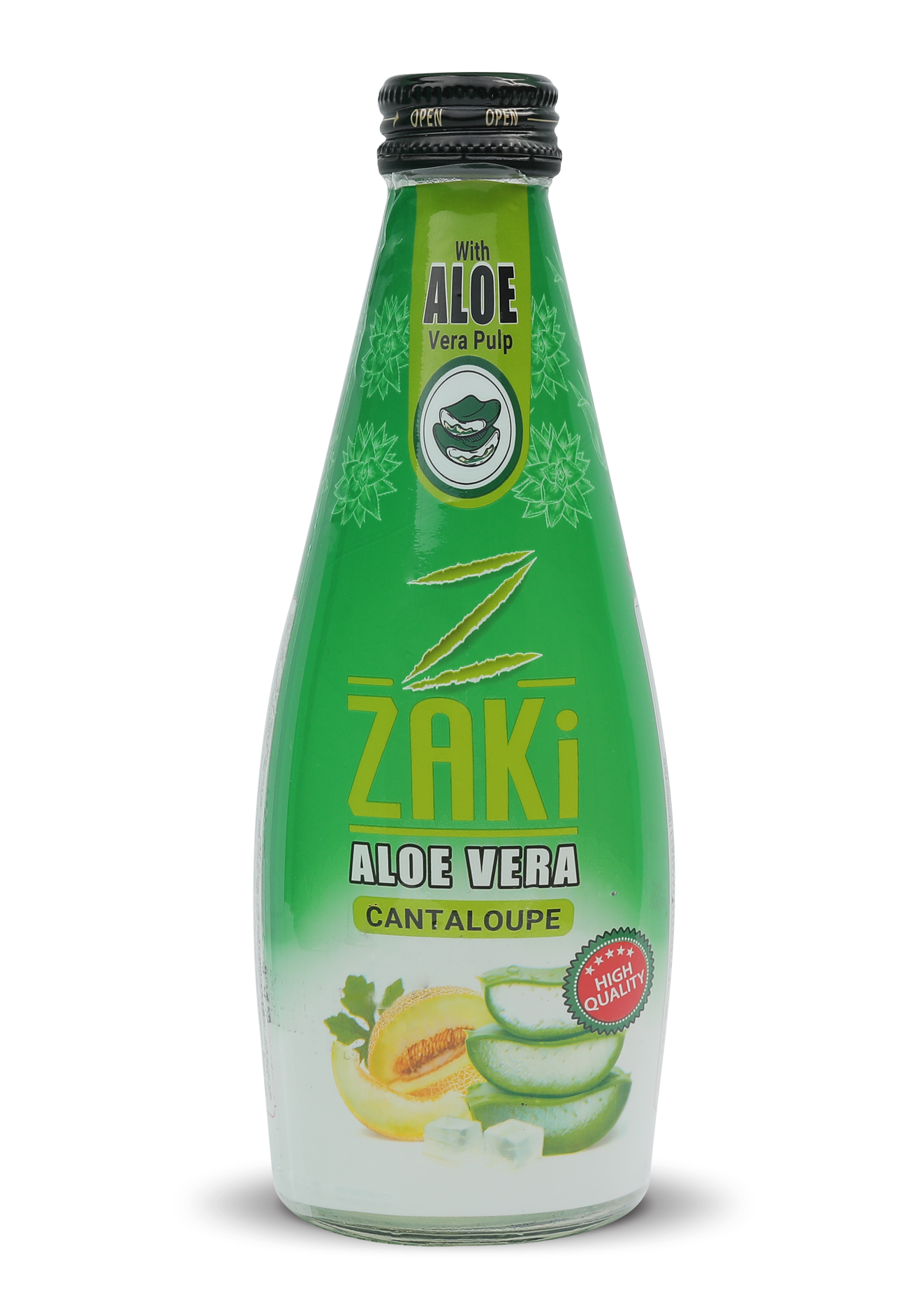 Cantaloupe-Flavored Aloe Vera Drink – 300ML Glass Bottle