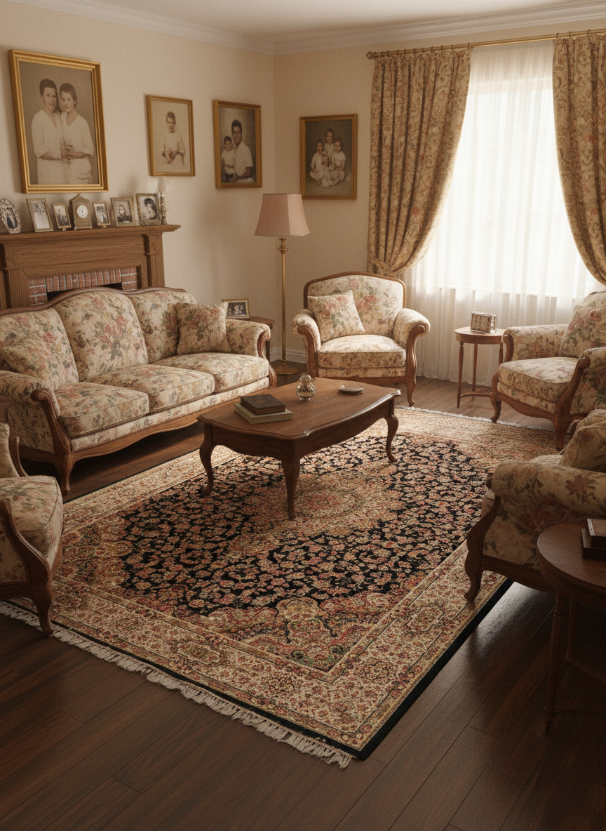 Reeds High-Density Acrylic Machine-Made Persian Carpet