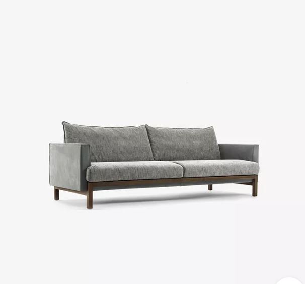 Zed Design Arusha современный трехместный обитый диван с каркасом из натурального твердого ореха, 220 см