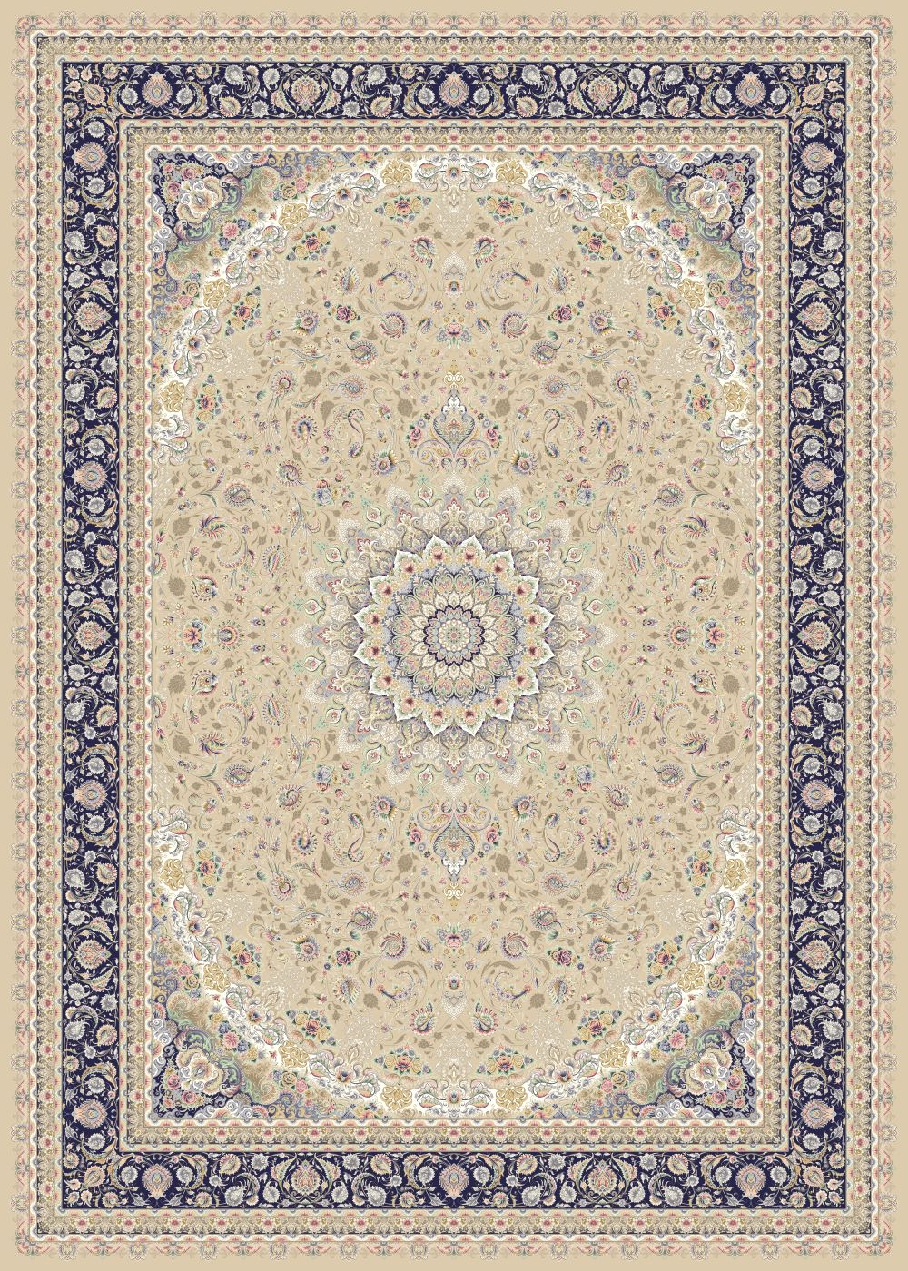 Роскошный акриловый персидский ковер Reeds, изготовленный машинным способом