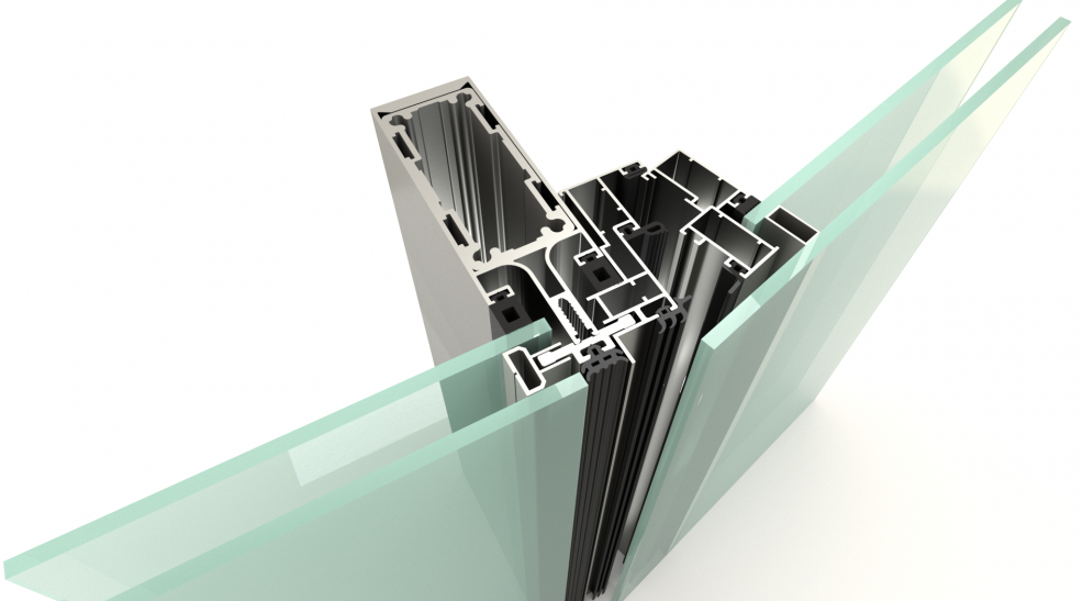 Aluminum Lamel facade, or curtain wall facade