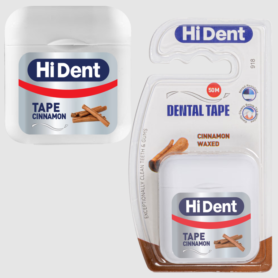 HiDent dental Floss with Cinnamon-mint Flavor (50 m)