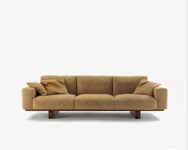 Zed Design Barana Modern Sofa with Solid Natural Walnut Wood Frame, High-Density Foam & Hypoallergenic Finish