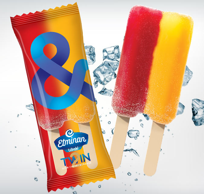 Eminan Twin Ice Pop  Sour Cherry & Orange Flavor