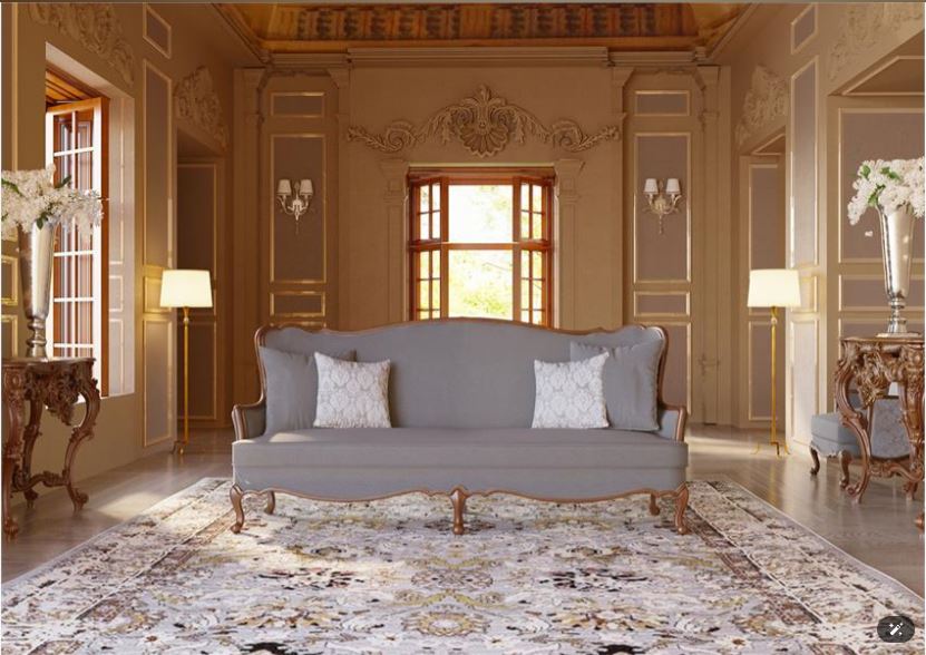 DELAN Classic Sofa Solid Beech Wood Frame & High-Density Foam Upholstery