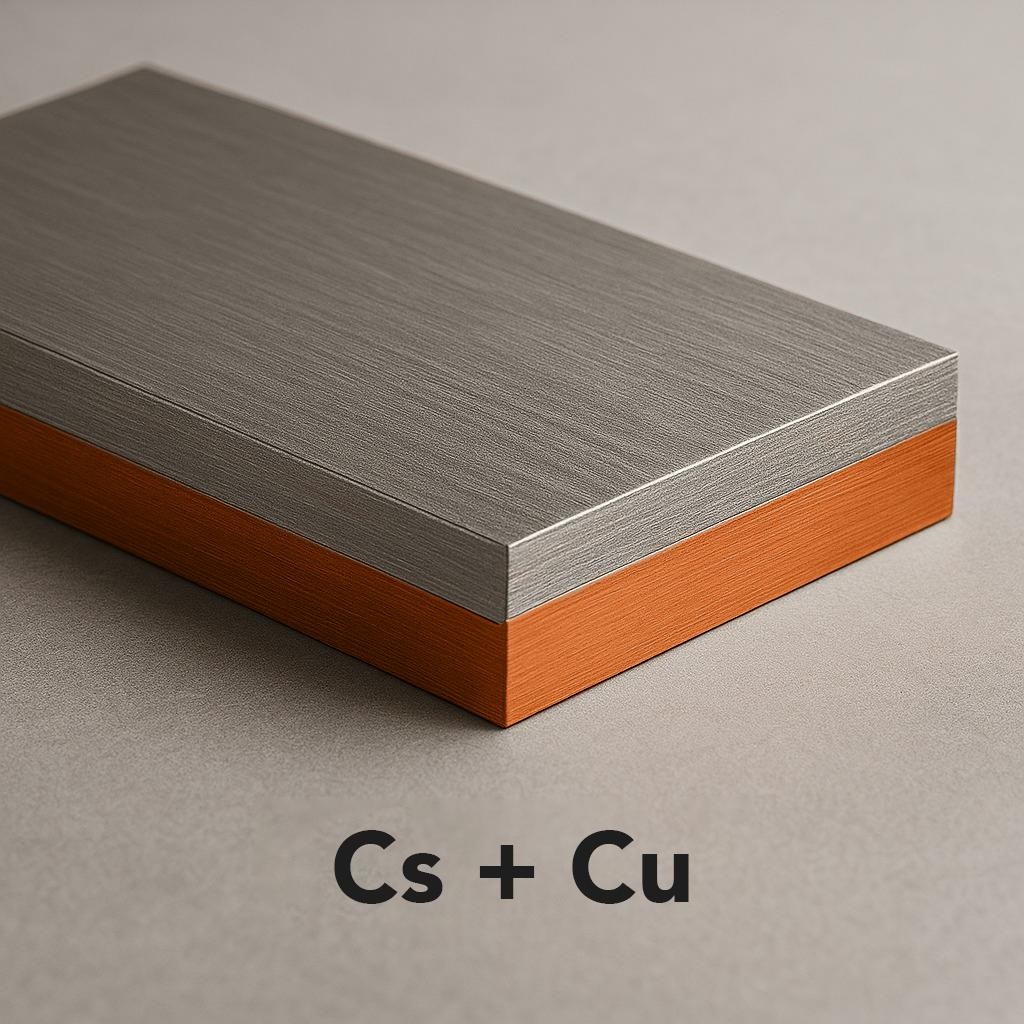 Copper-steel clad plates