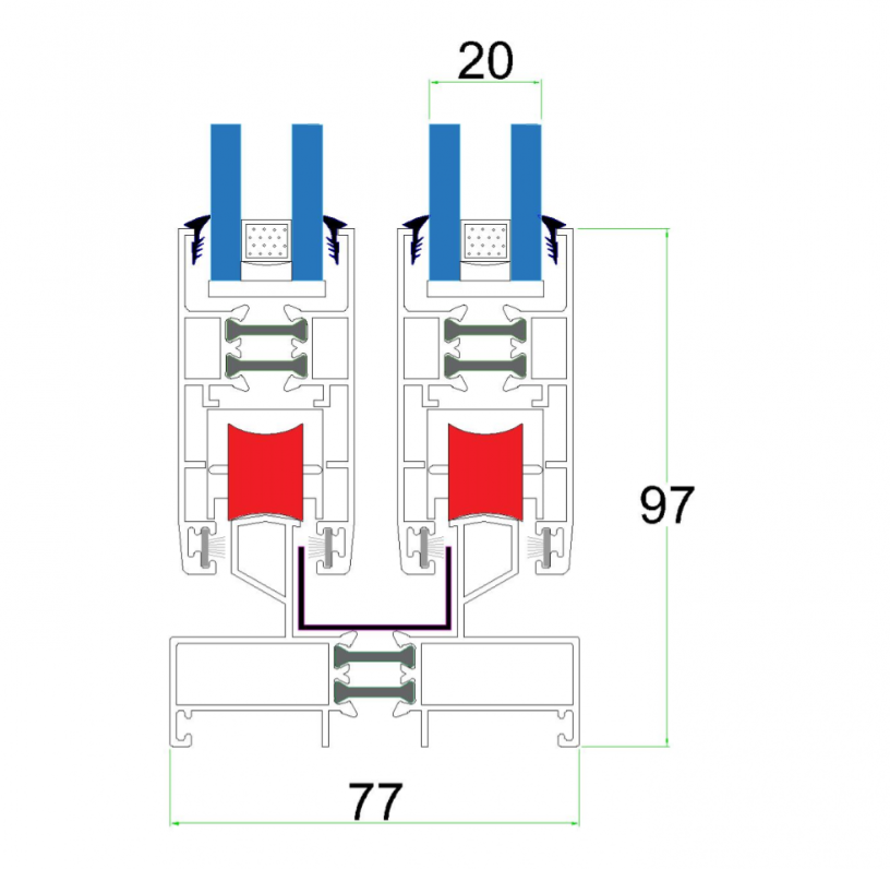 thermal break sliding window system  TSL 77