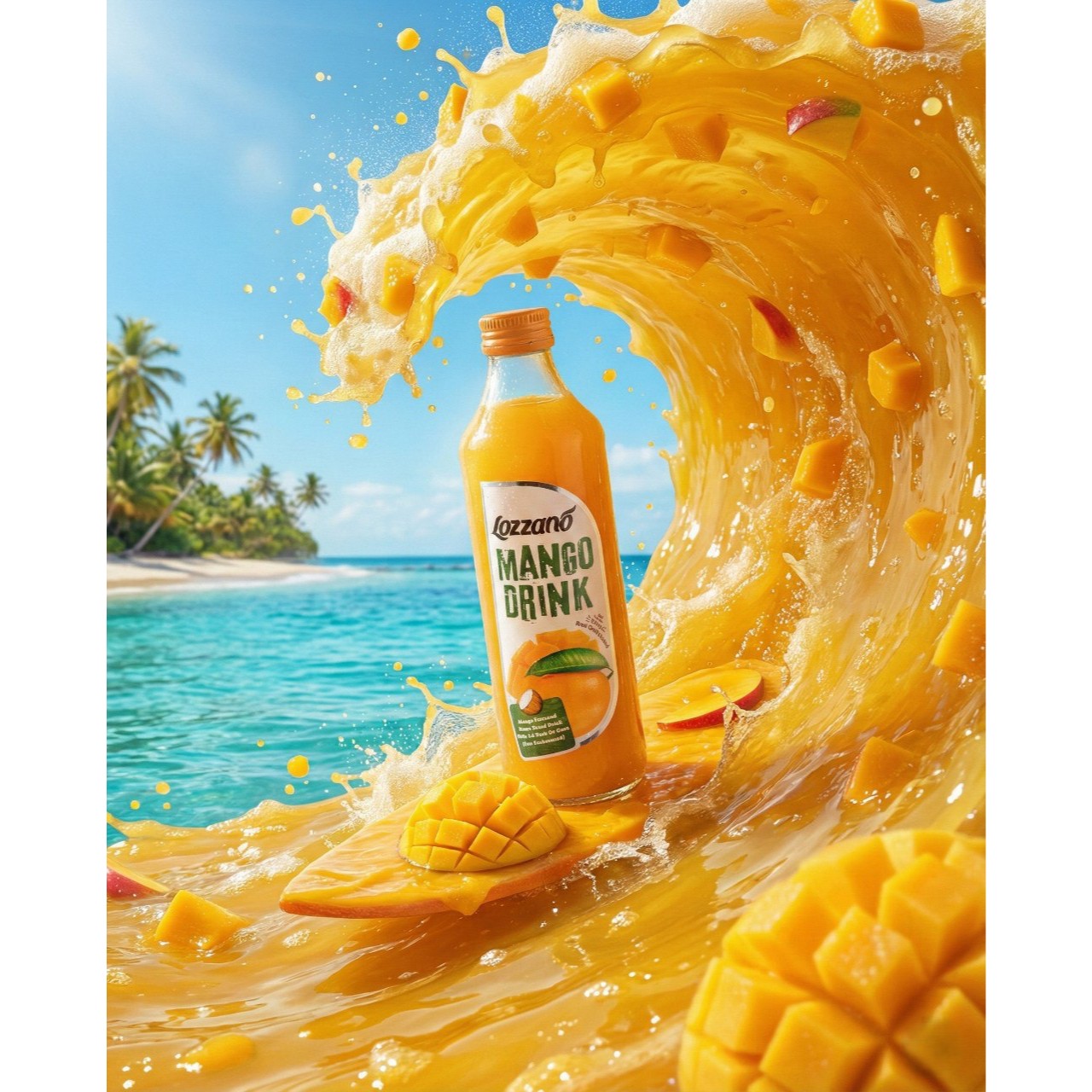 Lozzano Coconut Slice Non-Carbonated Drink Variety Pack in Glass Bottles