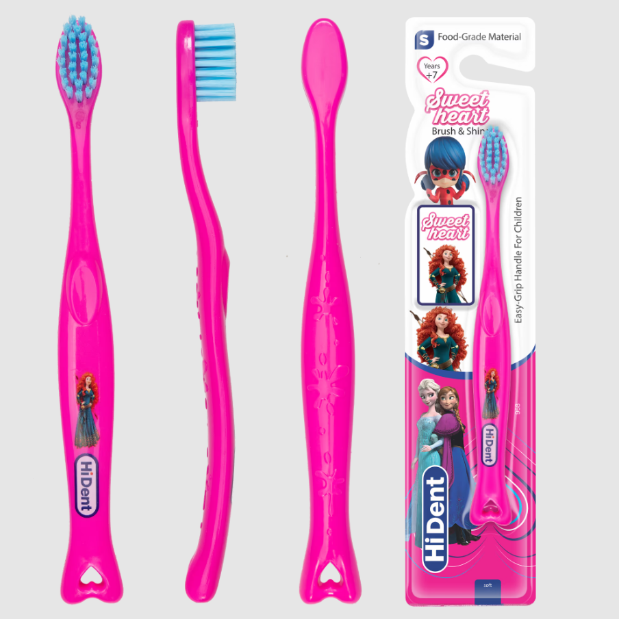 HiDent Sweet Heart soft toothbrush with cap