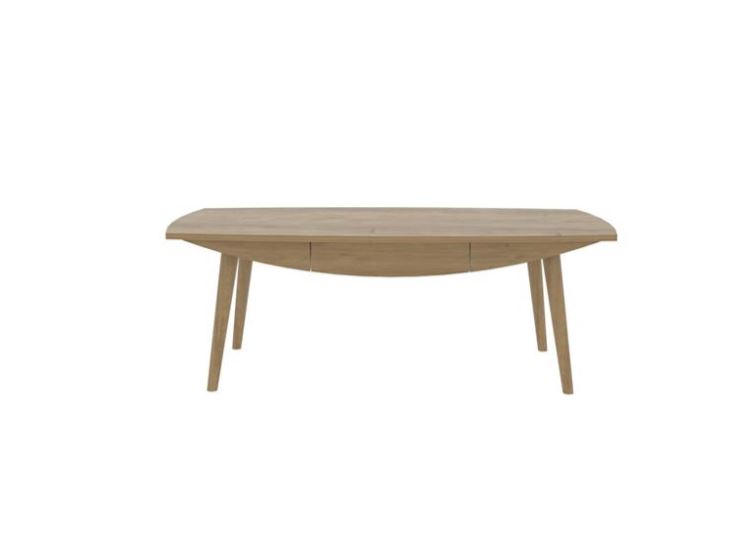 SILVAR , Beech-Veneered Coffee Table with Soft-Close Storage Drawer