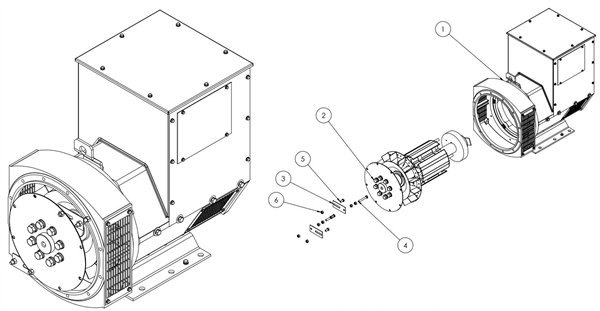 3-phase 70KVA salient pole AC generator