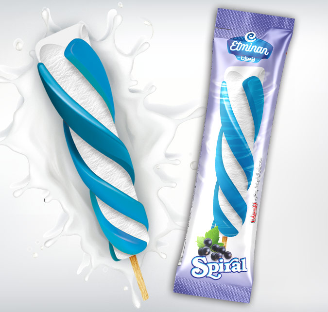 Eminan Spiral Stick Ice Cream  Blueberry, Mango & Tropical Mix Flavors