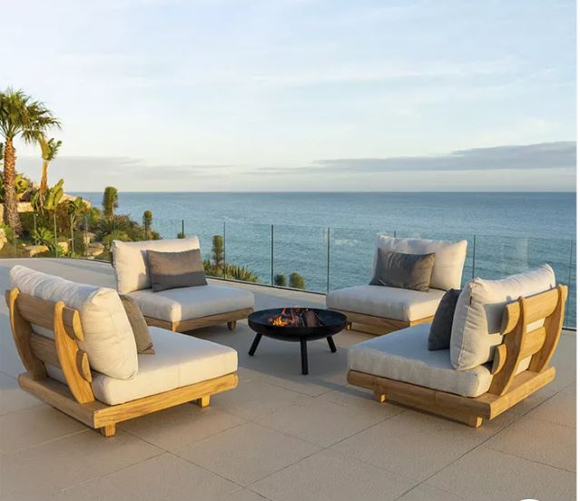 Zed Design Tina Modern L-Shaped Sectional Sofa Set with Solid Natural Wood Frame & High-Density Foam