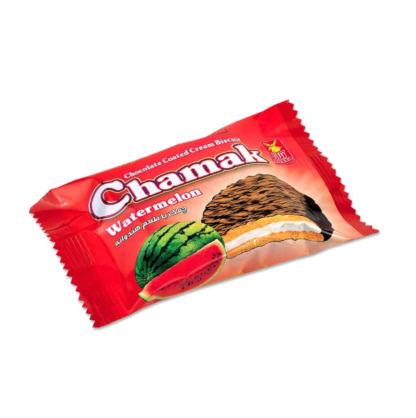 Chamak Chocolate Coated Cream Biscuit  Sara Line, Watermelon & Pineapple
