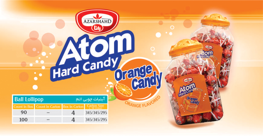Orange Flavored Hard Candy Lollipop