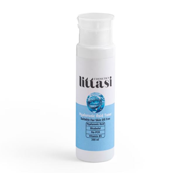 Littasi Professional Hyaluronic Acid Hydrating & Soothing Facial Toner for Dry and Dehydrated Skin with Vitamin B5, Bisabolol & Na-PCA Moisture Complex  200 ml