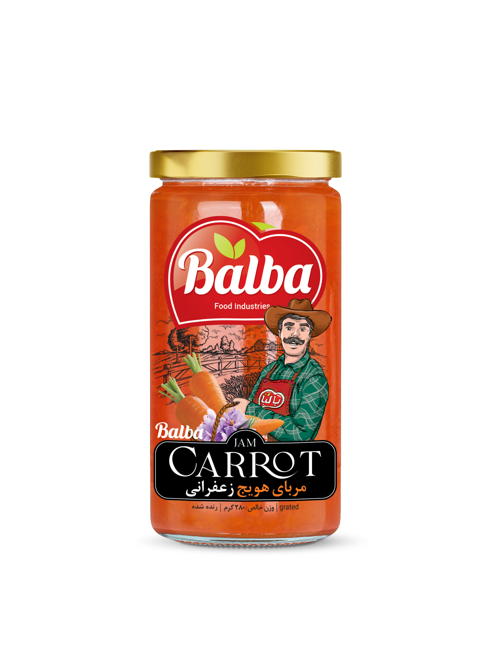 Balba Saffron Carrot Jam – 280 g Glass Jar