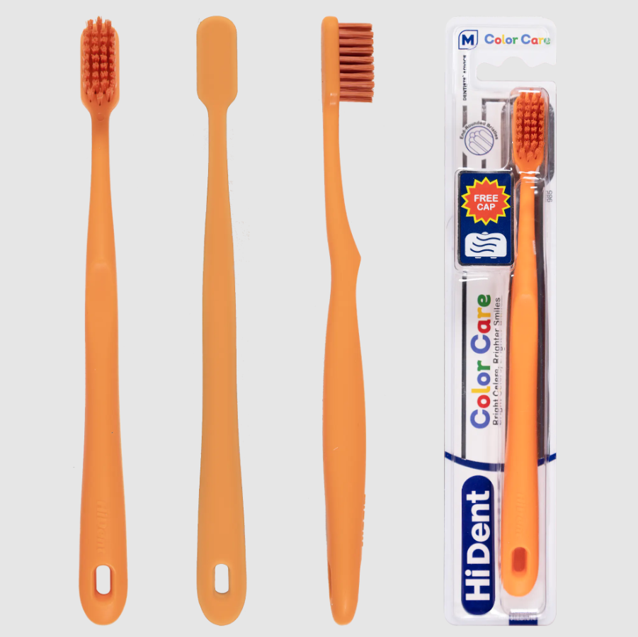 Hident Color Care Toothbrush, Medium, with Cap