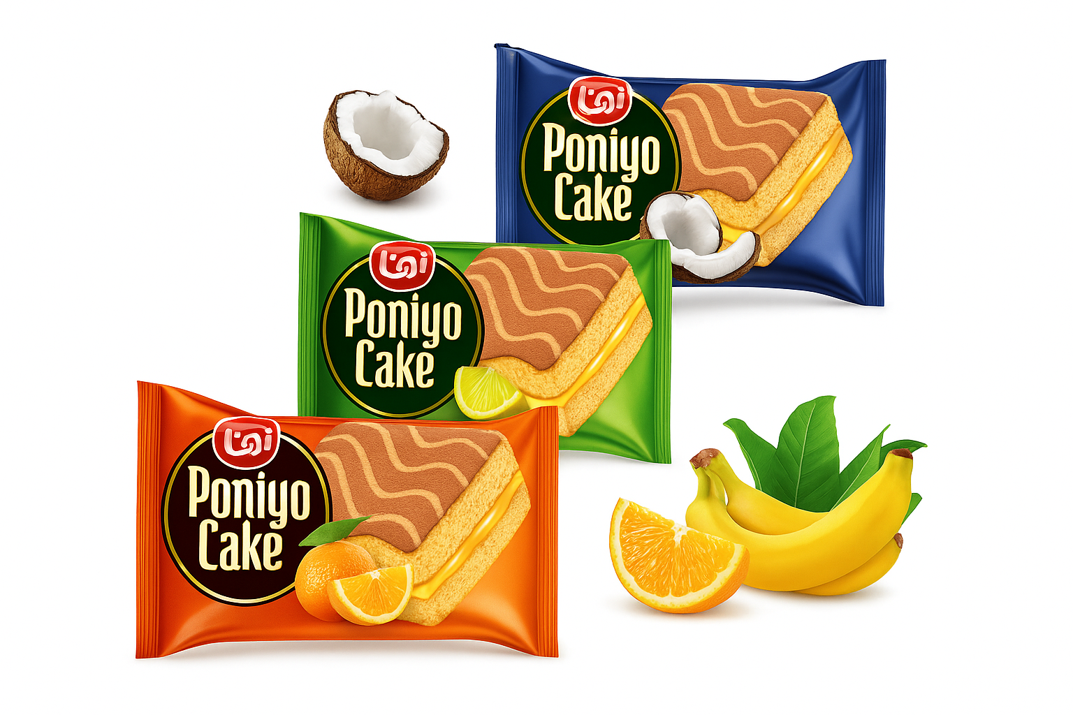 Poniyo Layered Fruit Cake  Mixed Flavors (Orange / Banana / Coconut)