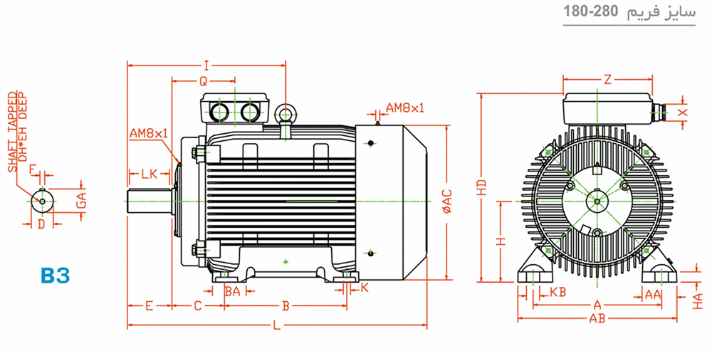 Single-speed three-phase induction electromotor with cast iron frame 200L4 30-1500 55H 380/660 Progressive