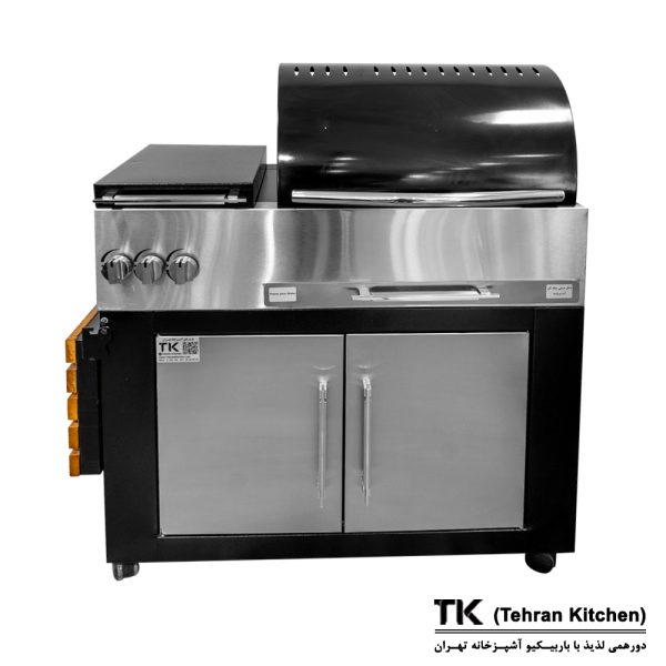 Газово-угольный гриль Tehran Kitchen 92 см с шкафчиком и боковой горелкой