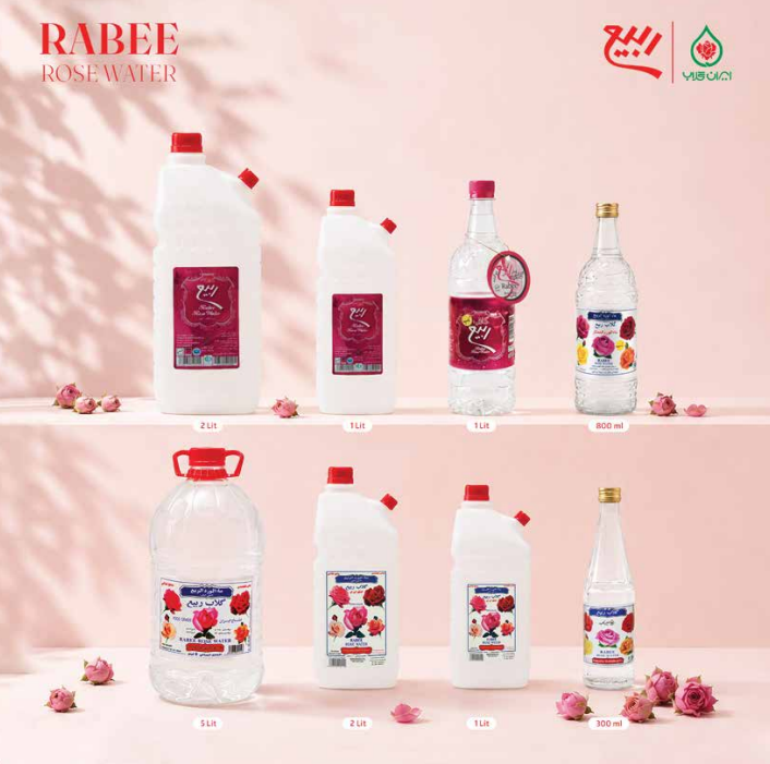 Rabee Original Rose Water | Natural Rose Water in Various Sizes & Packaging