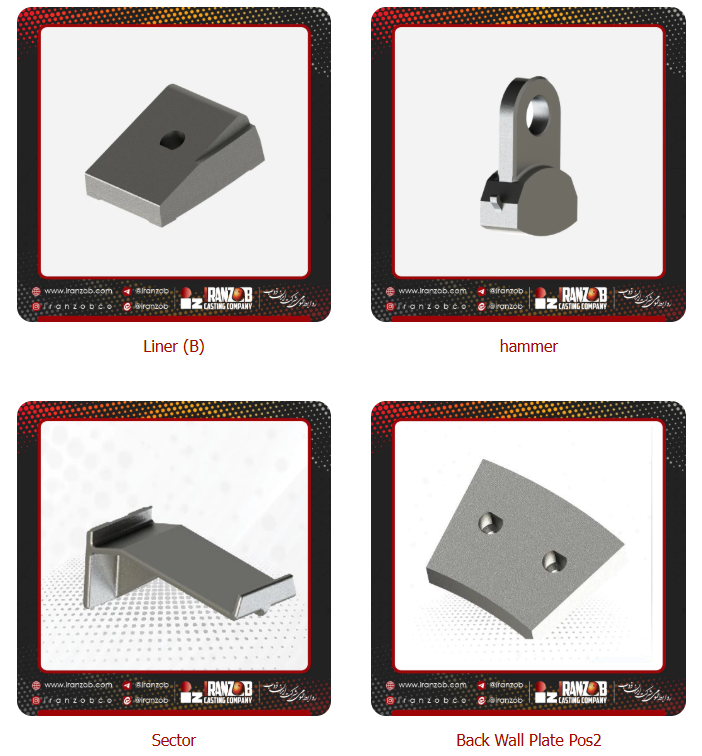 Steel and cast iron parts