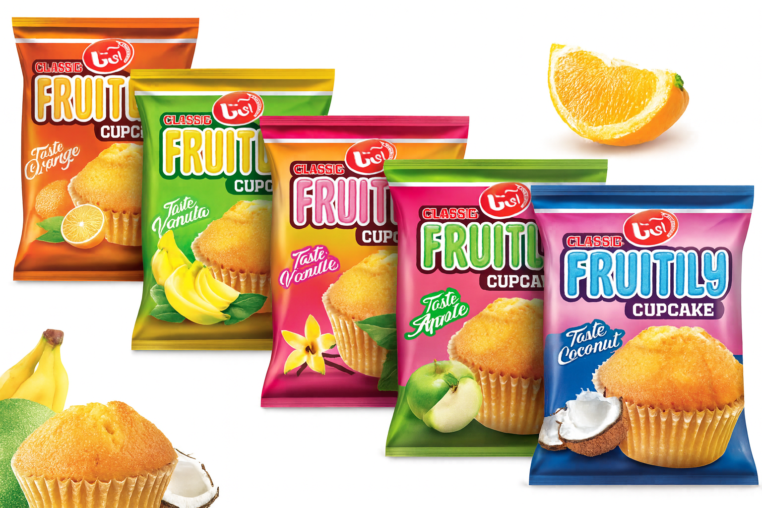 Fruity Cupcake  Assorted Flavors (Orange / Banana / Vanilla / Apple / Coconut)