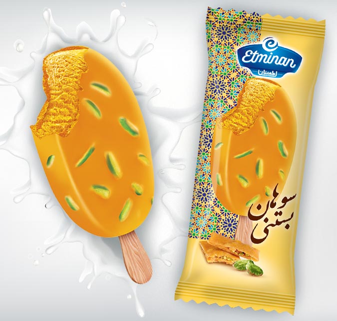 Eminan Persian Dessert Stick Ice Cream  Gaz & Sohan Pistachio Flavors