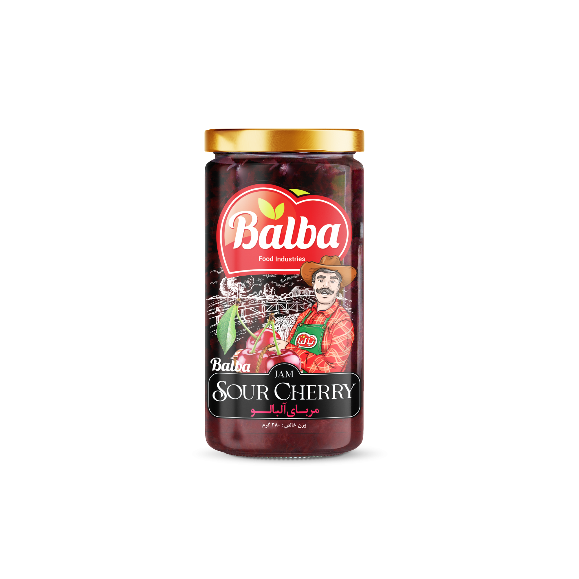Balba Sour Cherry Jam – 280 g Glass Jar