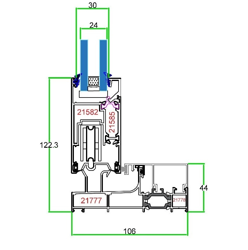 lift and slide single rail and thermal break window system MTS 115