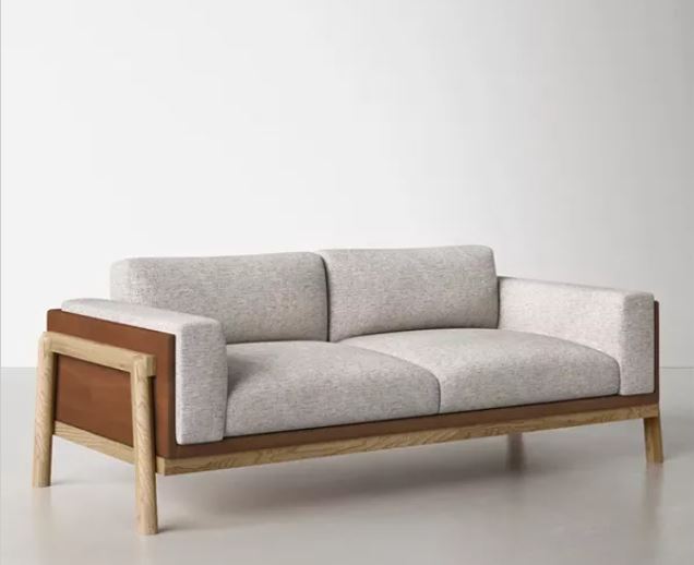 Zed Design Modern Solid Walnut Wood Lounge Chair with Custom Fabric or Leather Upholstery