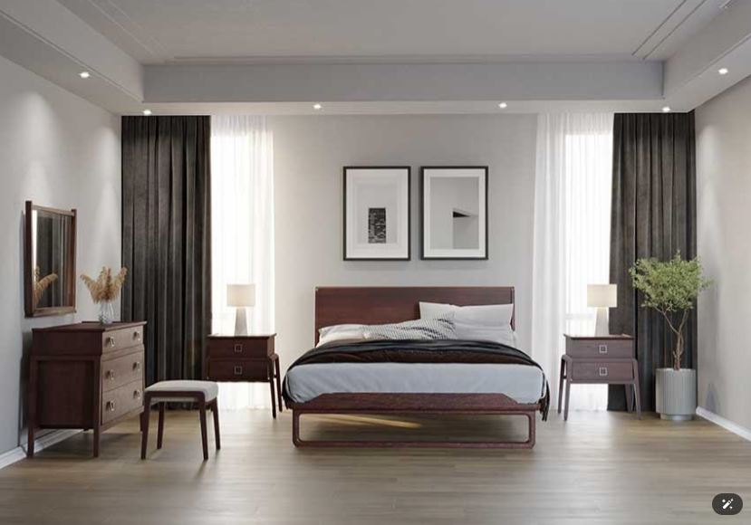 MAHOOR , Post-Modern Natural Beech Veneer Bedroom Set with Soft-Close Storage