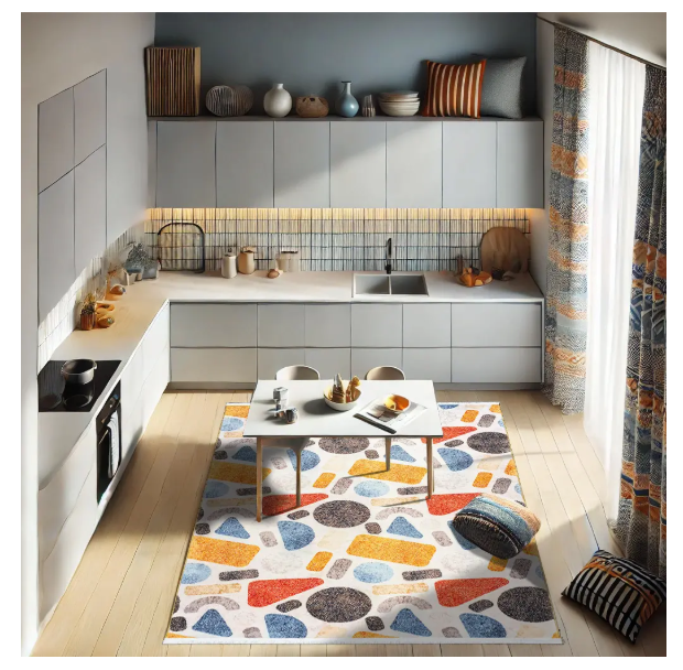 Pile Material Polyester-Polyogen Rug, Modern Collection -White 25AA0090