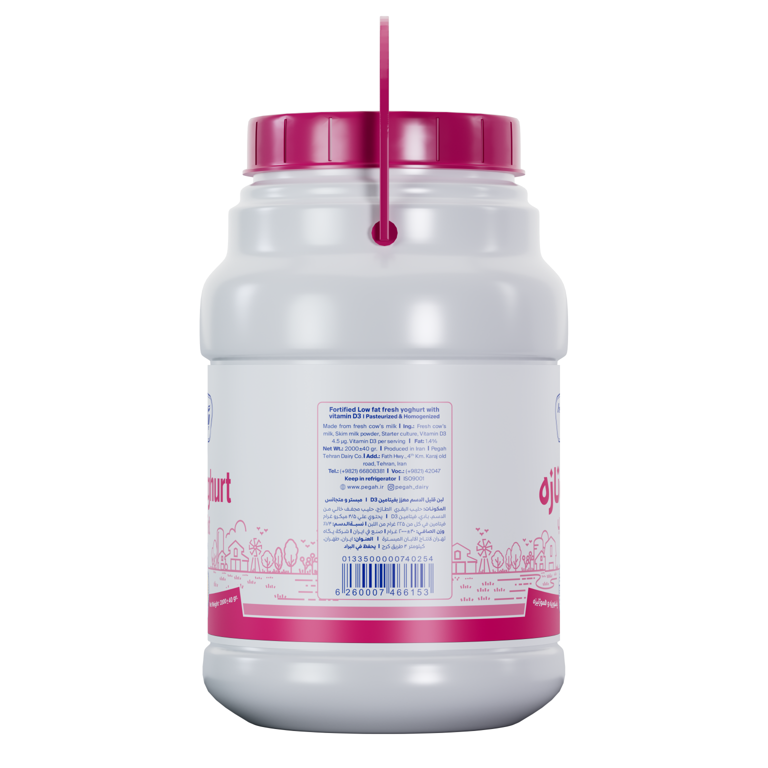 Pegah Low-Fat Vitamin D3-Fortified Yogurt - 2 kg