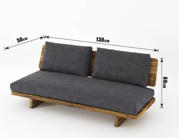 Zed Design Modern Minimalist Walnut Wood Upholstered Sofa Bench