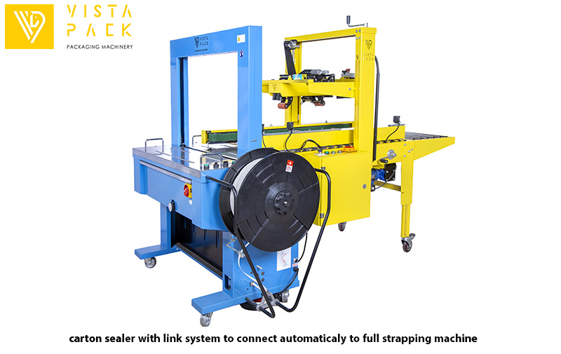 Automatic Carton Sealer with Integrated Strapping System