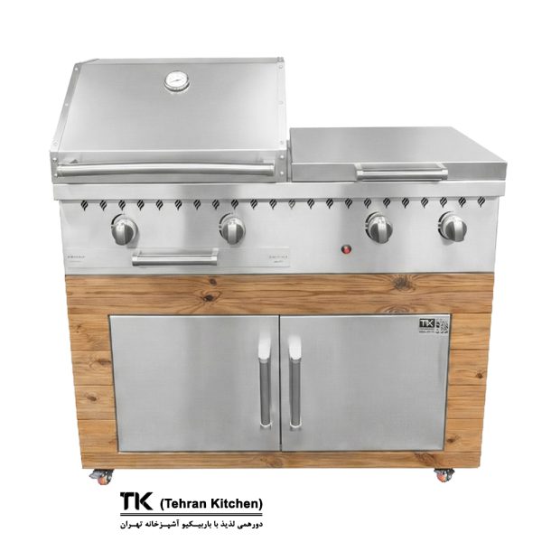 Tehran Kitchen 110 cm Gas & Charcoal BBQ Island with Fryer