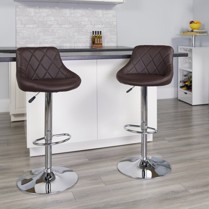 Open Jack Chair with Round Metal Base - Hydraulic Height Adjustment & 360 Swivel