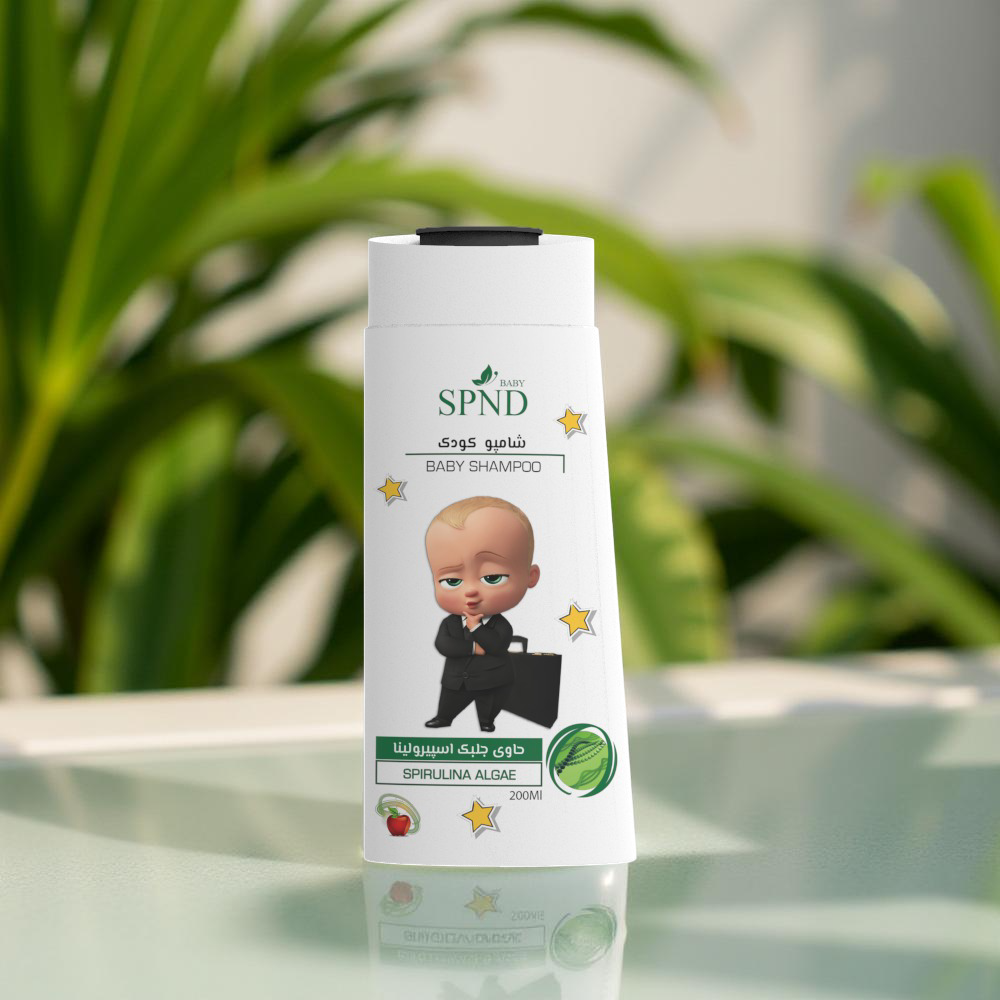 SPND Baby Shampoo  Spirulina Algae (200 ml)  Kids Cartoon Edition