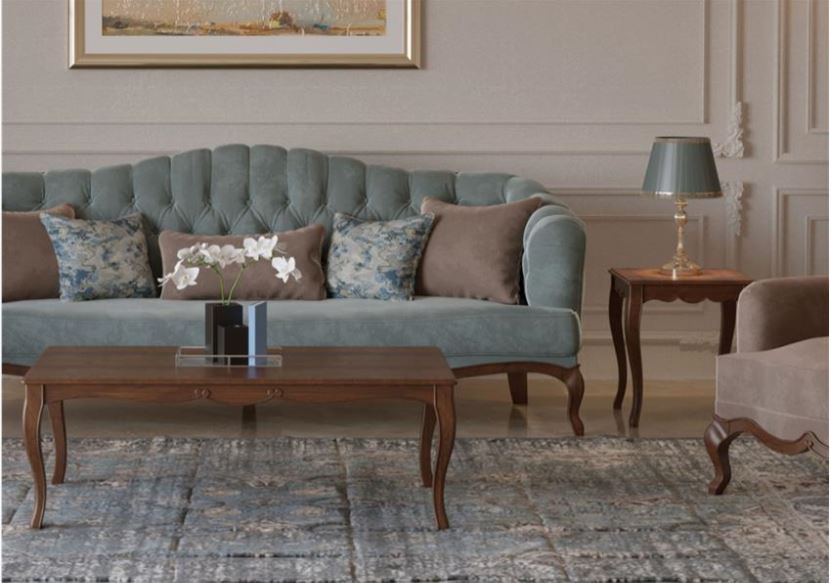 DAYAN , Rectangular Beech-Veneered Coffee Table with Beech Wood Legs
