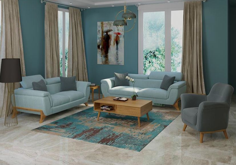 HENZA Two-Tone Modern Coffee Table with Soft-Close Drawer
