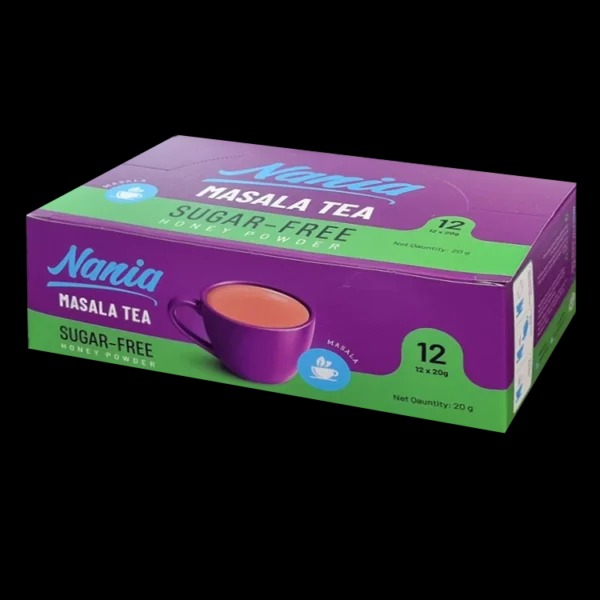 Nania Sugar-Free Masala Tea with Honey Powder – 12 Single-Serving Sachets