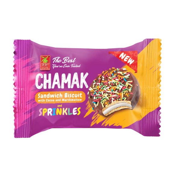 Fruity Chamak Chocolate Coated Cream Filled Sprinkle Biscuit