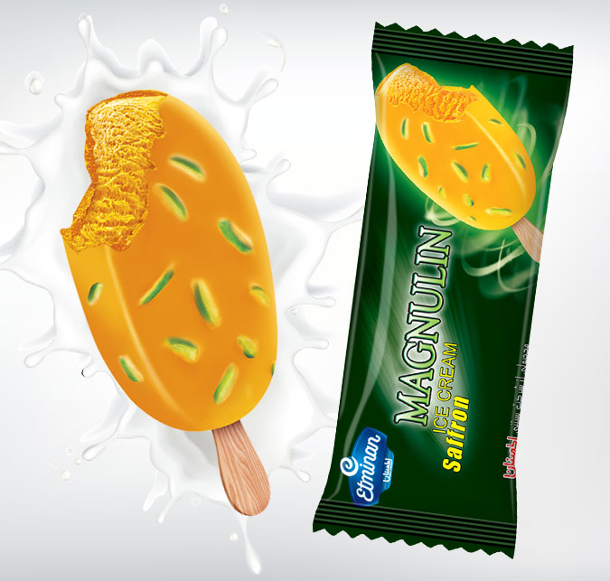 Eminan Magnumlin Premium Stick Ice Cream  Saffron & Chocolate Nut Flavors