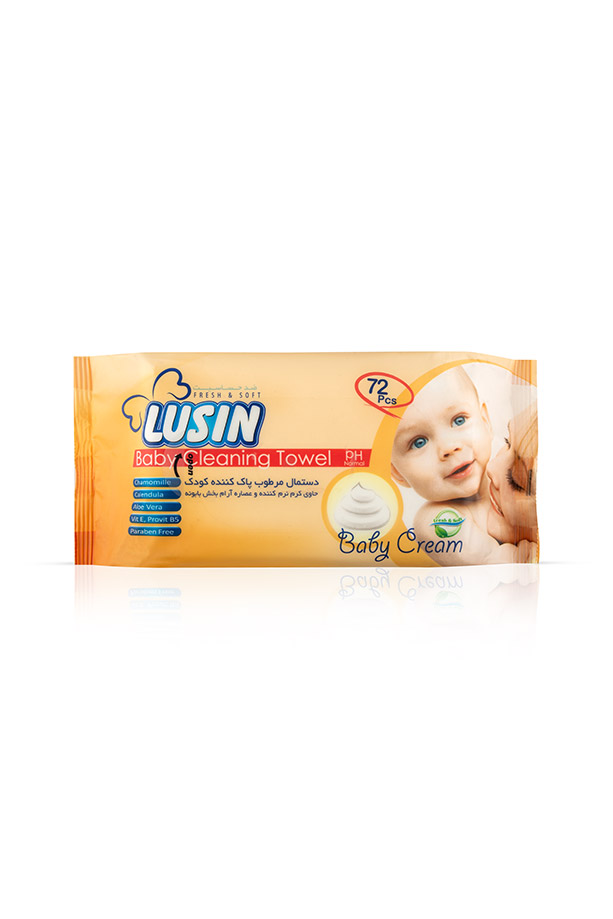 LUSIN Baby Cream Wet Wipes   Anti-Sensitive Baby Cleaning Towel (72 Wipes)