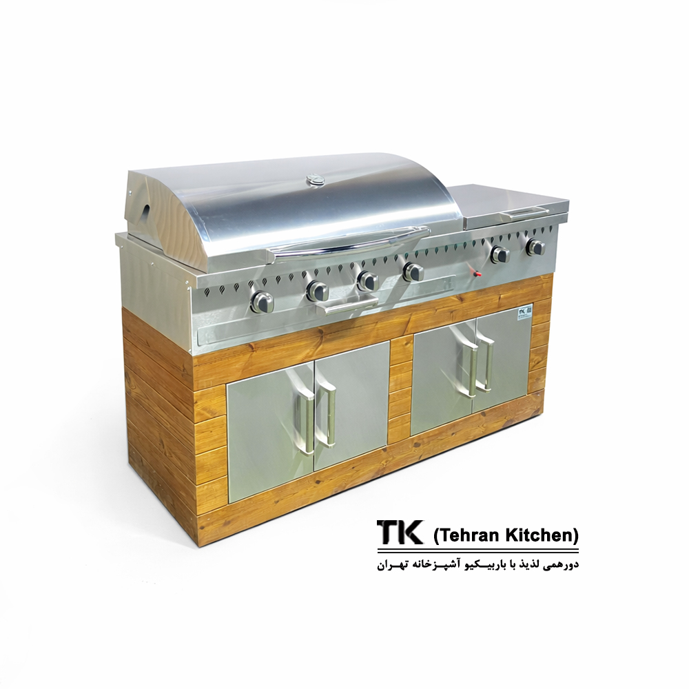 Tehran Kitchen 160 cm Gas & Charcoal BBQ Island with Fryer