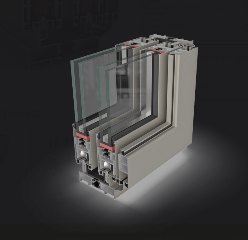 thermal break sliding window  system  TS 77-A 