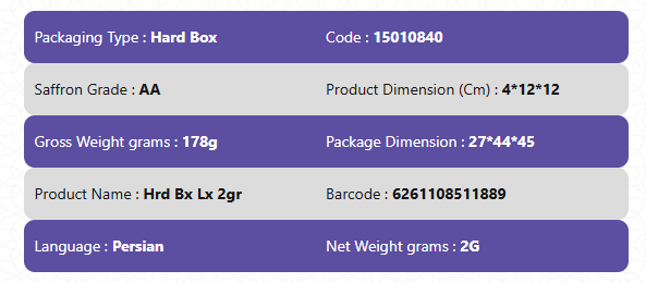 Pure Red Saffron Grade AA-Hard Box II Series 2gr