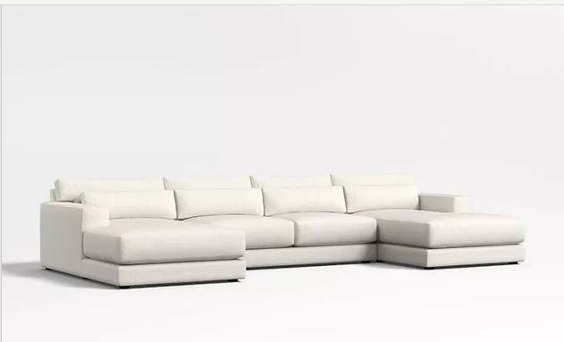 Zed Design Ilya U-Shaped Comfort Sofa with Solid Natural Wood Frame